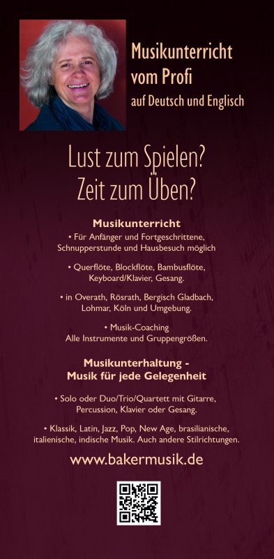 Flöten- und Klavierunterricht Flyer Rückseite